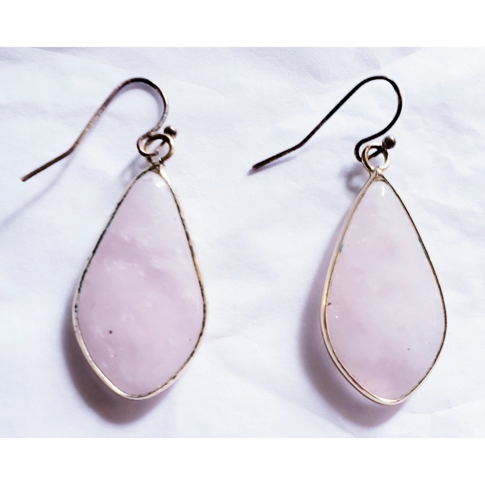 Rose quartz teardrop earrings